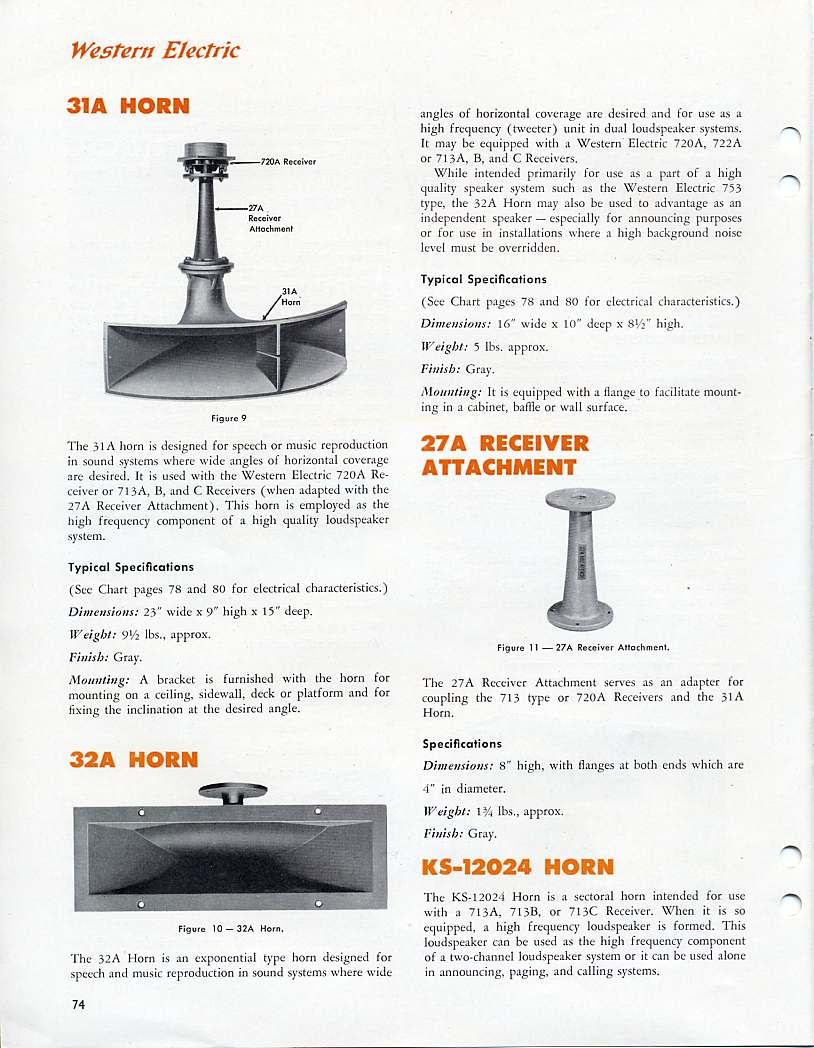 WESTERN 27A とALTEC 27A ALTEC WESTERN ELECTRIC 31A horn with 27A adapter vintage